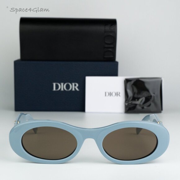 BRAND NEW Dior CD DIAMOND EDITION R11 30F0 Blue Brown Unisex Cat Eye Sunglasses - Picture 3 of 12